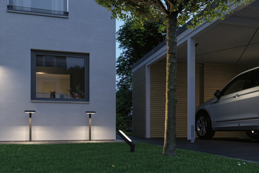 Paulmann Plug & Shine LED Gartenstrahler Ito Einzelspot Vertikale Ausrichtung IP65 3000K 6W   Anthrazit