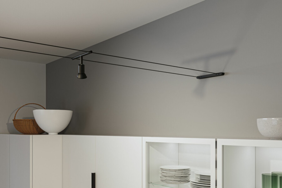 Paulmann CorDuo Seilsystem Montageset Halterung 2er-Set Schwarz matt