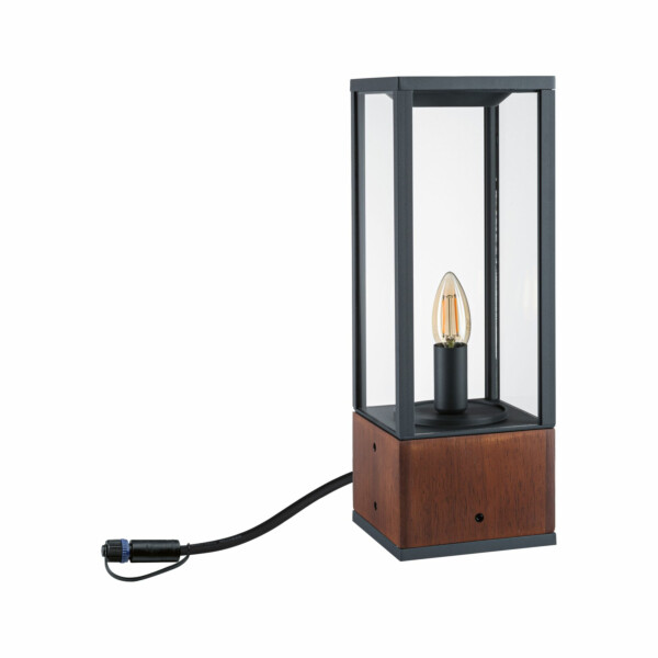 Paulmann Plug & Shine Pollerleuchte Venea Einzelleuchte  IP44 1900K 2W   Holz