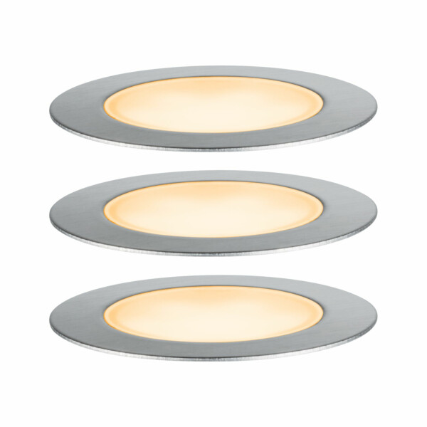 Paulmann Plug & Shine LED Bodeneinbauleuchte Floor Basisset Insektenfreundlich IP67 2200K 3x2W  21VA Silber