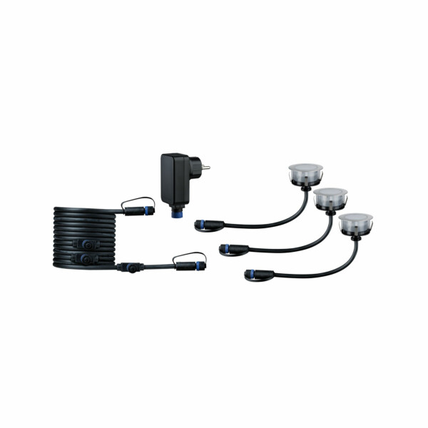 Paulmann Plug & Shine LED Bodeneinbauleuchte Floor Basisset Insektenfreundlich IP67 2200K 3x2W  21VA Silber