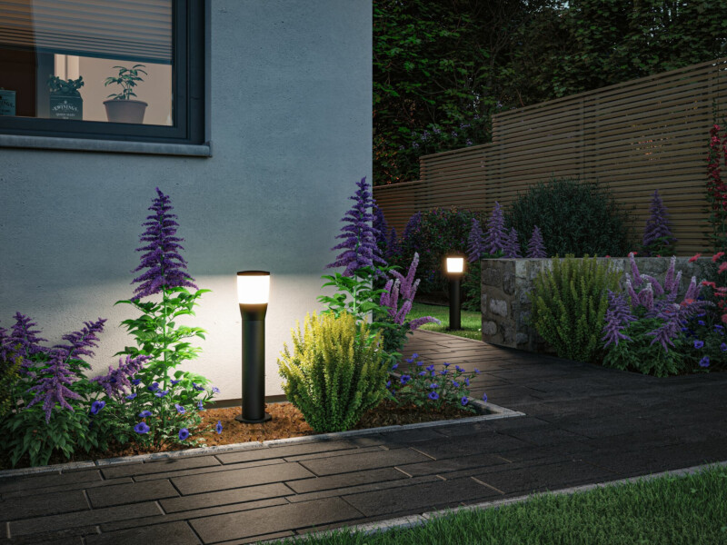 Paulmann LED Pollerleuchte Bako  seewasserresistent IP44  500mm  max. 20W  230V  Anthrazit E14 Aluminium