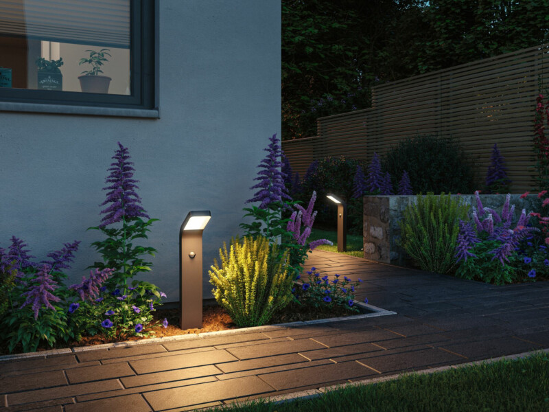 Paulmann LED Pollerleuchte Kulma Bewegungsmelder seewasserresistent IP44  500mm 3000K 7.5W 500lm 230V  Anthrazit  Aluminium