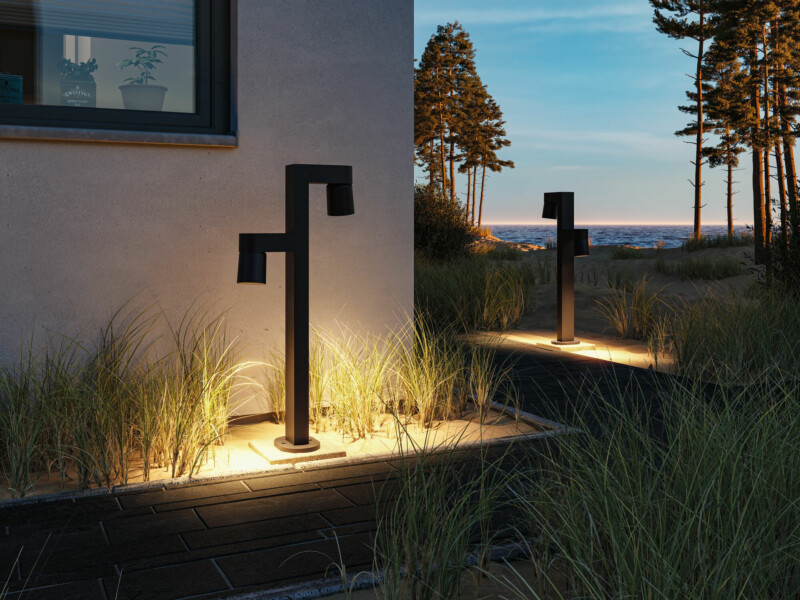 Paulmann LED Pollerleuchte Kimu   IP44  822mm 3000K 2x8W 750lm / 750lm 230V 70° Anthrazit  Aluminium