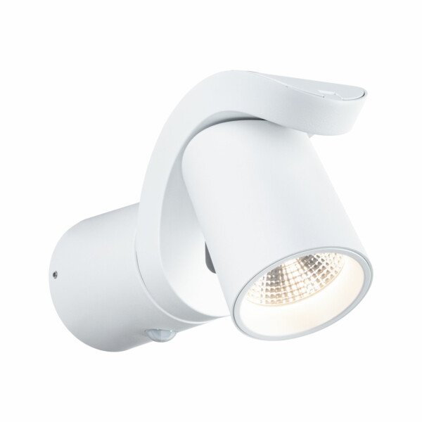 Paulmann LED Außenwandleuchte Cuff Bewegungsmelder  IP44  76x217mm 3000K 10W 700lm 230V 70° Weiß Aluminium