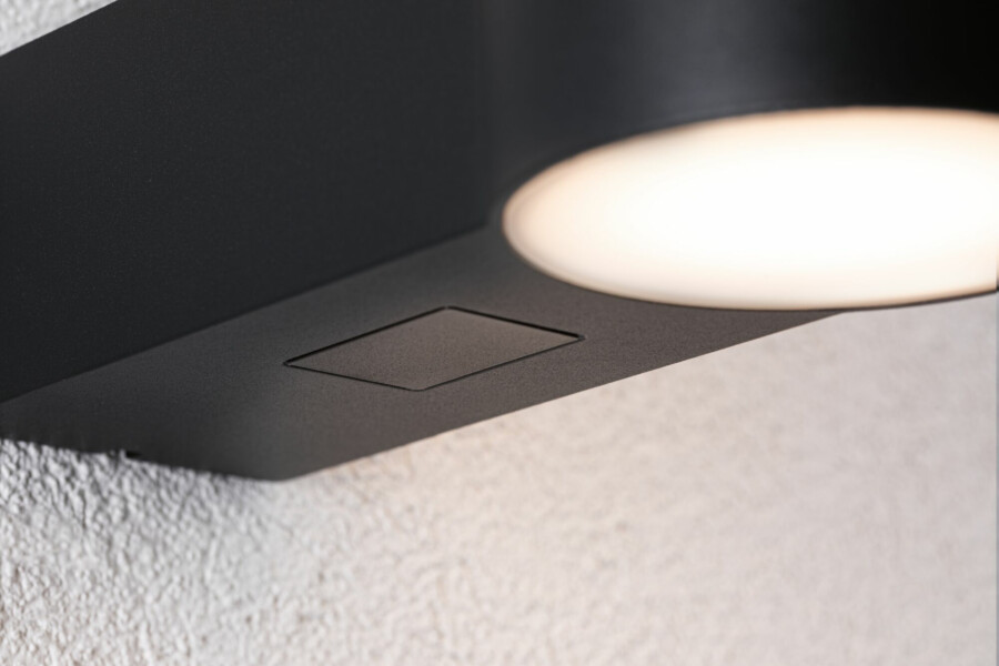 Paulmann LED Außenwandleuchte Sienna Bewegungsmelder mit Hochfrequenz-Sensor seewasserresistent IP44  212mm 3000K 9 / 1x3W 500lm 230V  Anthrazit Aluminium