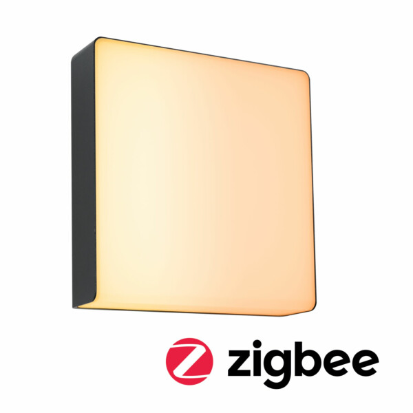 Paulmann LED Außenwandleuchte Smart Home Zigbee 3.0 Azalena Bewegungsmelder mit Hochfrequenz-Sensor insektenfreundlich IP44  250x97mm Tunable Warm 8.5W 700lm 230V  Anthrazit Kunststoff#Aluminium