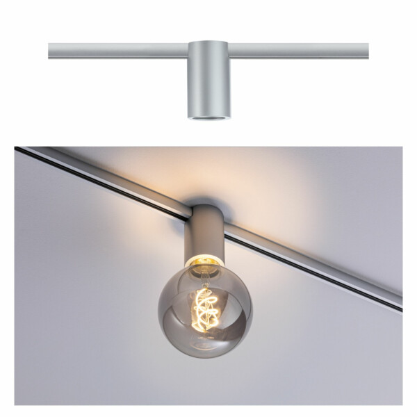 Paulmann URail Schienenspot Socket Einzelspot E27  max. 20W  dimmbar 230V Chrom matt