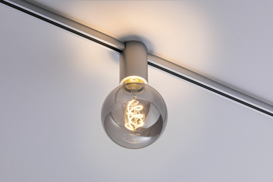 Paulmann URail Schienenspot Socket Einzelspot E27  max. 20W  dimmbar 230V Chrom matt