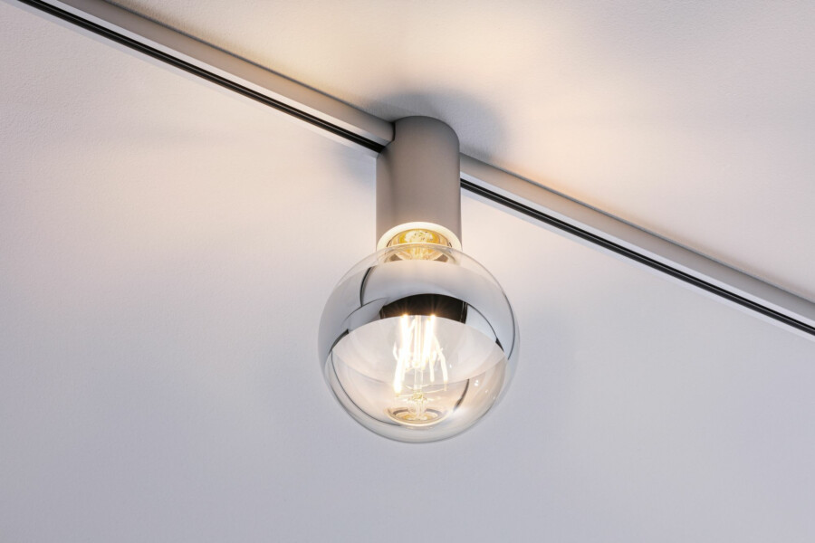 Paulmann URail Schienenspot Socket Einzelspot E27  max. 20W  dimmbar 230V Chrom matt