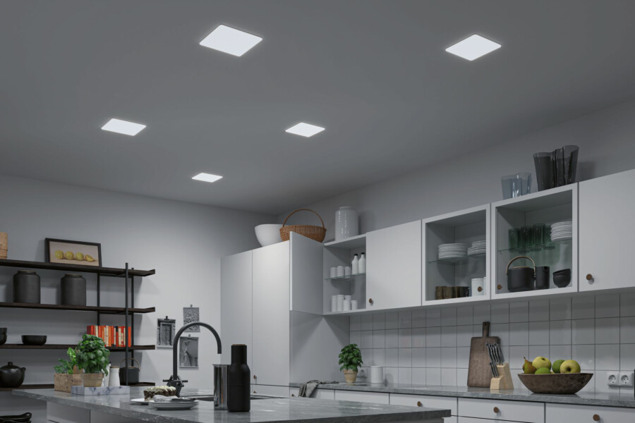 Paulmann VariFit LED Einbaupanel Smart Home Zigbee 3.0 Veluna IP44 eckig 185x185mm  15W 1000lm Tunable White Satin dimmbar