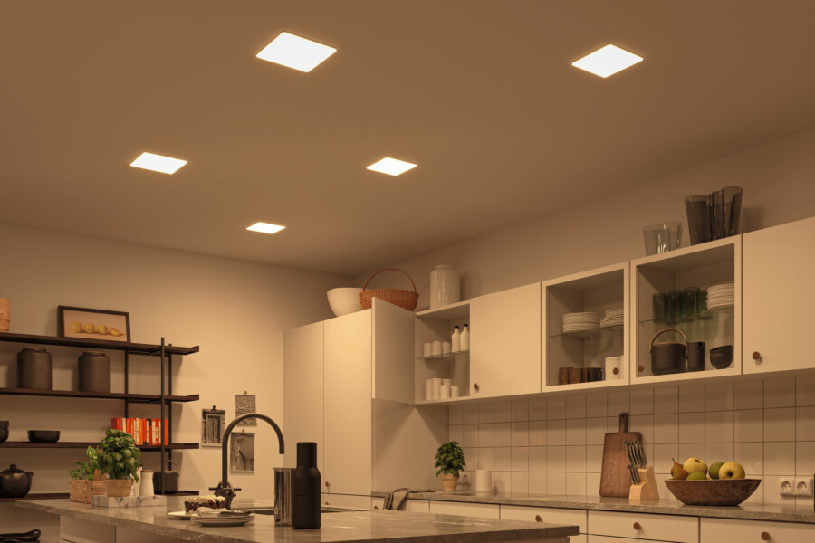 Paulmann VariFit LED Einbaupanel Smart Home Zigbee 3.0 Veluna IP44 eckig 185x185mm  15W 1000lm Tunable White Satin dimmbar