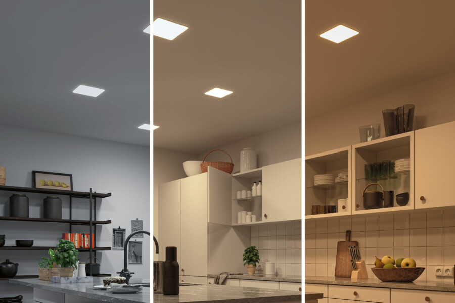 Paulmann VariFit LED Einbaupanel Smart Home Zigbee 3.0 Veluna IP44 eckig 185x185mm  15W 1000lm Tunable White Satin dimmbar
