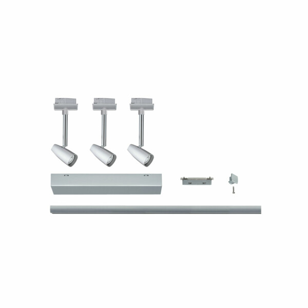 Paulmann URail Schienenspot Barelli Basisset GU10  max. 3x10W  dimmbar 230V Chrom matt#Chrom