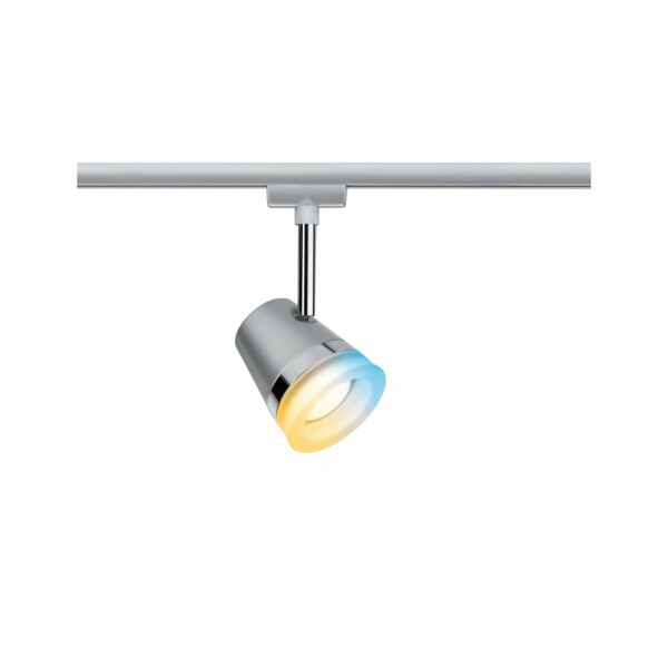 Paulmann URail Schienenspot Smart Home Zigbee 3.0 Cone Einzelspot inkl. Tunable White Leuchtmittel GU10 330lm 5W Tunable White dimmbar 230V Chrom matt#Chrom