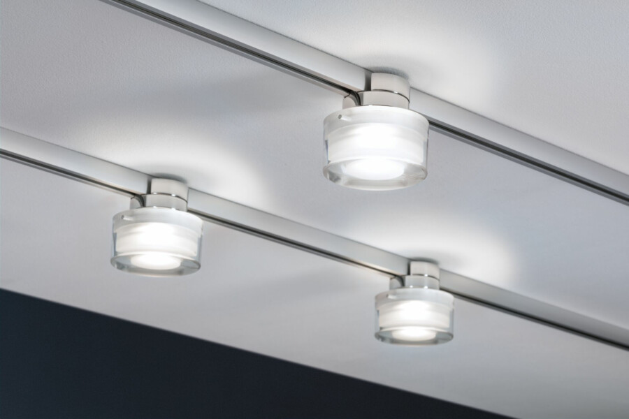 Paulmann URail LED Schienenspot Topa Dot Einzelspot  350lm 4.9W 4000K dimmbar 230V Chrom#Klar#Satin