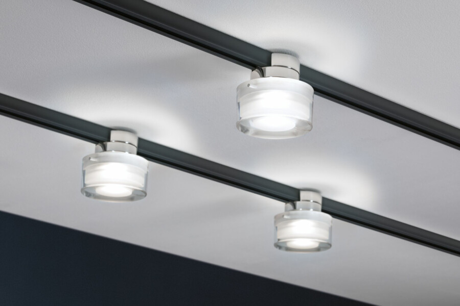 Paulmann URail LED Schienenspot Topa Dot Einzelspot  350lm 4.9W 4000K dimmbar 230V Chrom#Klar#Satin