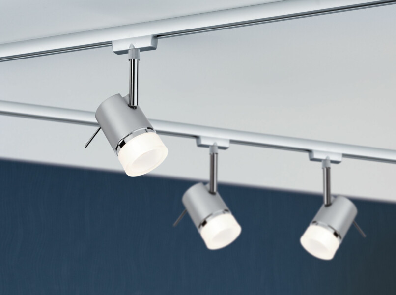 Paulmann URail Schienenspot Pipe Einzelspot GU10  max. 10W  dimmbar 230V Chrom matt#Chrom