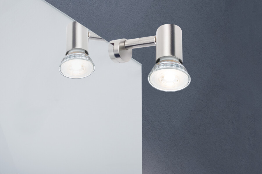 Paulmann Galeria Spiegelleuchte Simplo   GU10 2700K 345lm 230V 5.3W  Eisen gebürstet