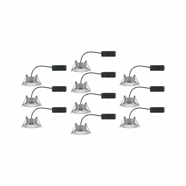 Paulmann LED Einbauleuchte Calla Basisset schwenkbar IP65 rund 90mm 30°  10x6W 10x530lm 230V  4000K Chrom matt