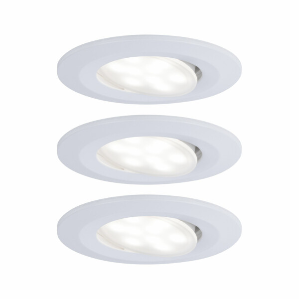 Paulmann LED Einbauleuchte Calla Basisset schwenkbar IP65 rund 90mm 30°  3x6W 3x530lm 230V  4000K Weiß matt