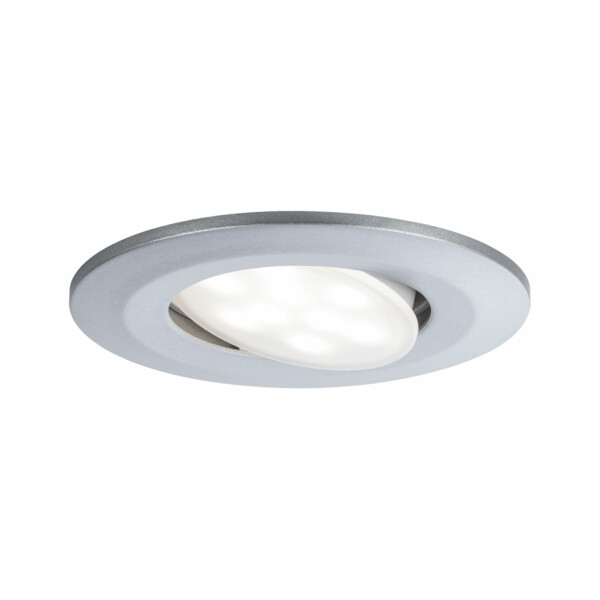 Paulmann LED Einbauleuchte Calla  schwenkbar IP65 rund 90mm 30°  5.2W 460lm 230V dimmbar 4000K Chrom matt