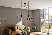 Paulmann Neordic Pendelleuchte Ketil  E27   max. 5x60W Schwarz dimmbar Silikon#Metall