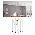 Paulmann Neordic Pendelleuchte Ketil  E27   max. 7x60W Schwarz dimmbar Silikon#Metall