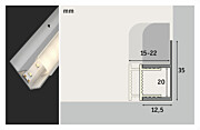 Paulmann LED Strip Einbauprofil Socle Weißer Diffusor 1m Alu eloxiert#Satin