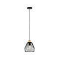 Paulmann Pendelleuchte Cameo IP44 E27   max. 20W Schwarz#Holz dimmbar