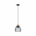 Paulmann Pendelleuchte Cameo IP44 E27   max. 20W Schwarz#Holz dimmbar