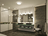 Paulmann Selection Bathroom LED Deckenleuchte Luena IP44  3000K 860lm 230V 16.5W  Glas#Chrom