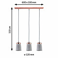 Paulmann Neordic Pendelleuchte Stig  E27   max. 3x20W Grau#Kupfer matt dimmbar Beton#Metall