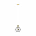 Paulmann Neordic Pendelleuchte Esben  E27   max. 20W Klar#Messing gebürstet dimmbar Glas#Metall