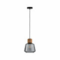 Paulmann Neordic Pendelleuchte Elia  E27   max. 20W Rauchglas#Kork#Schwarz dimmbar Glas#Kork#Metall