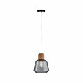 Paulmann Neordic Pendelleuchte Elia  E27   max. 20W Rauchglas#Kork#Schwarz dimmbar Glas#Kork#Metall