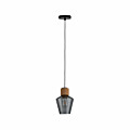 Paulmann Neordic Pendelleuchte Edla  E27   max. 20W Rauchglas#Kork#Schwarz dimmbar Glas#Kork#Metall
