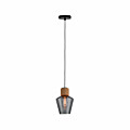 Paulmann Neordic Pendelleuchte Edla  E27   max. 20W Rauchglas#Kork#Schwarz dimmbar Glas#Kork#Metall