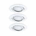 Paulmann LED Einbauleuchte Smart Home Zigbee 3.0 Base Coin Basisset schwenkbar  rund 90mm 20°  3x4.9W 3x430lm 230V dimmbar 3000K Weiß