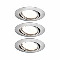 Paulmann LED Einbauleuchte Smart Home Zigbee 3.0 Base Coin Basisset schwenkbar  rund 90mm 20°  3x4.9W 3x430lm 230V dimmbar 3000K Eisen gebürstet