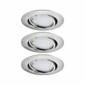 Paulmann LED Einbauleuchte Smart Home Zigbee 3.0 Base Coin Basisset schwenkbar  rund 90mm 20°  3x4.9W 3x430lm 230V dimmbar 3000K Eisen gebürstet