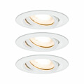 Paulmann LED Einbauleuchte Nova Plus Basisset schwenkbar IP65 rund 93mm 30° GU10 3x7W 3x460lm 230V dimmbar 2700K Weiß matt