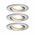 Paulmann LED Einbauleuchte Nova Plus Basisset schwenkbar IP65 rund 93mm 30° GU10 3x7W 3x460lm 230V dimmbar 2700K Eisen gebürstet