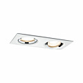 Paulmann LED Einbauleuchte Nova Plus Einzelleuchte schwenkbar IP65 eckig 185x93mm 30° GU10 1x 2x7W 1x 2x460lm 230V dimmbar 2700K Weiß matt#Chrom