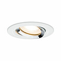 Paulmann LED Einbauleuchte Nova Plus Einzelleuchte schwenkbar IP65 rund 93mm 30° GU10 7W 460lm 230V dimmbar 2700K Weiß matt#Chrom