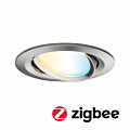 Paulmann LED Einbauleuchte Smart Home Zigbee 3.0 Nova Plus Coin  schwenkbar  rund 84mm 50° Coin 6W 470lm 230V dimmbar Tunable White Eisen gebürstet