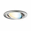 Paulmann LED Einbauleuchte Smart Home Zigbee 3.0 Nova Plus Coin Basisset schwenkbar  rund 84mm 50° Coin 3x6W 3x470lm 230V dimmbar Tunable White Eisen gebürstet