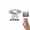 Paulmann LED Einbauleuchte Easy Dim Nova Mini Plus Coin Einzelleuchte schwenkbar  rund 66mm 15° Coin 4.2W 300lm 230V dimmbar 2700K Eisen gebürstet