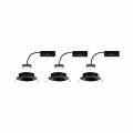 Paulmann LED Einbauleuchte Nova Plus Coin Basisset schwenkbar  rund 84mm 50° Coin 3x6W 3x470lm 230V dimmbar 2700K Schwarz matt