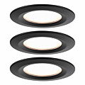 Paulmann LED Einbauleuchte Nova Plus Coin Basisset starr IP44 rund 78mm  Coin 3x6W 3x470lm 230V dimmbar 2700K Schwarz matt